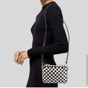 Clare V. Checkered Black and White Crossbody Bag